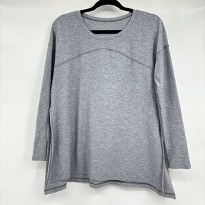 Lululemon Womens Gray Active Casual  Lounge Hit Unwind Shirt Top Sz 4 Excellent!